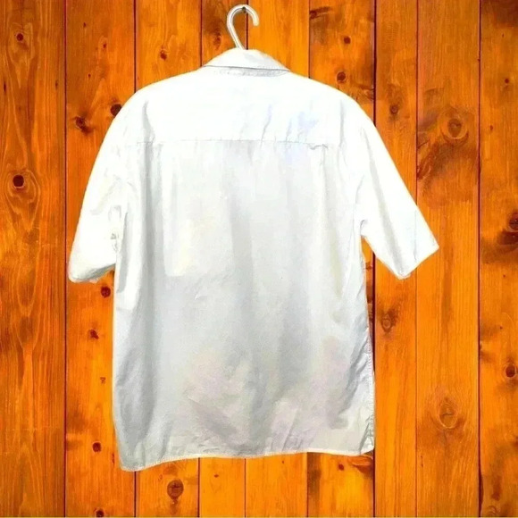 Simons DJAB men’s bright white, short sleeve, 100%  cotton button-down shirt - Picture 3 of 6
